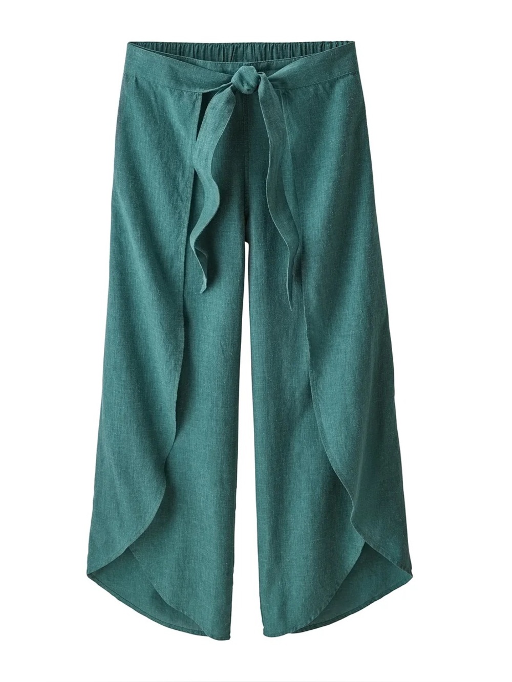 Patagonia Women's Garden Island Pant Stretch Waist Wide Leg Turquoise Large